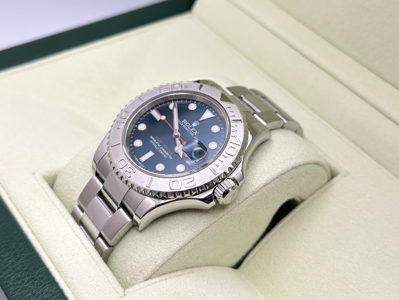 Rolex Yacht Master 116622 40mm Blue Dial Platinum Bezel Stainless Steel