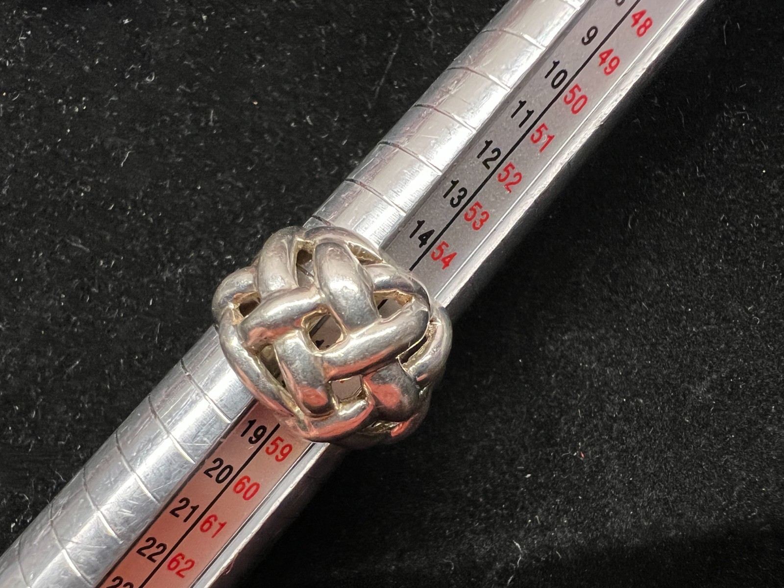 Vintage Sterling Silver Domed Basket Weave Ring Sz 8 almost – See mandrel