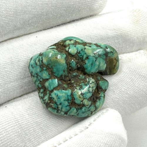 38 Carat Spiderweb Turquoise Gemstone, Raw Turquoise Cabochon Jewelry making