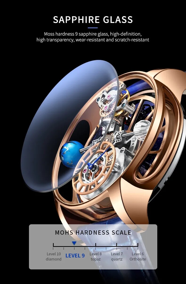 2023 PINDU Design Luxury Men’s Quartz Watch Diamond Tourbillon 3Bar Astronomi