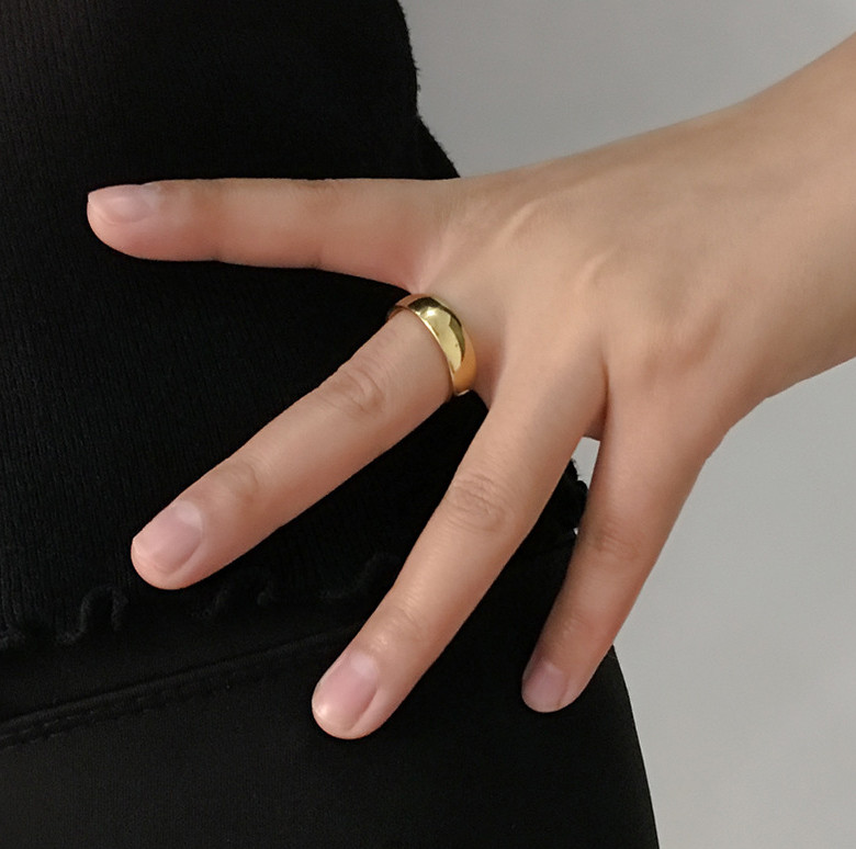 6MM Silver Gold Blue Black Plated Stainless Steel Men Women Ring Band Size 5-13