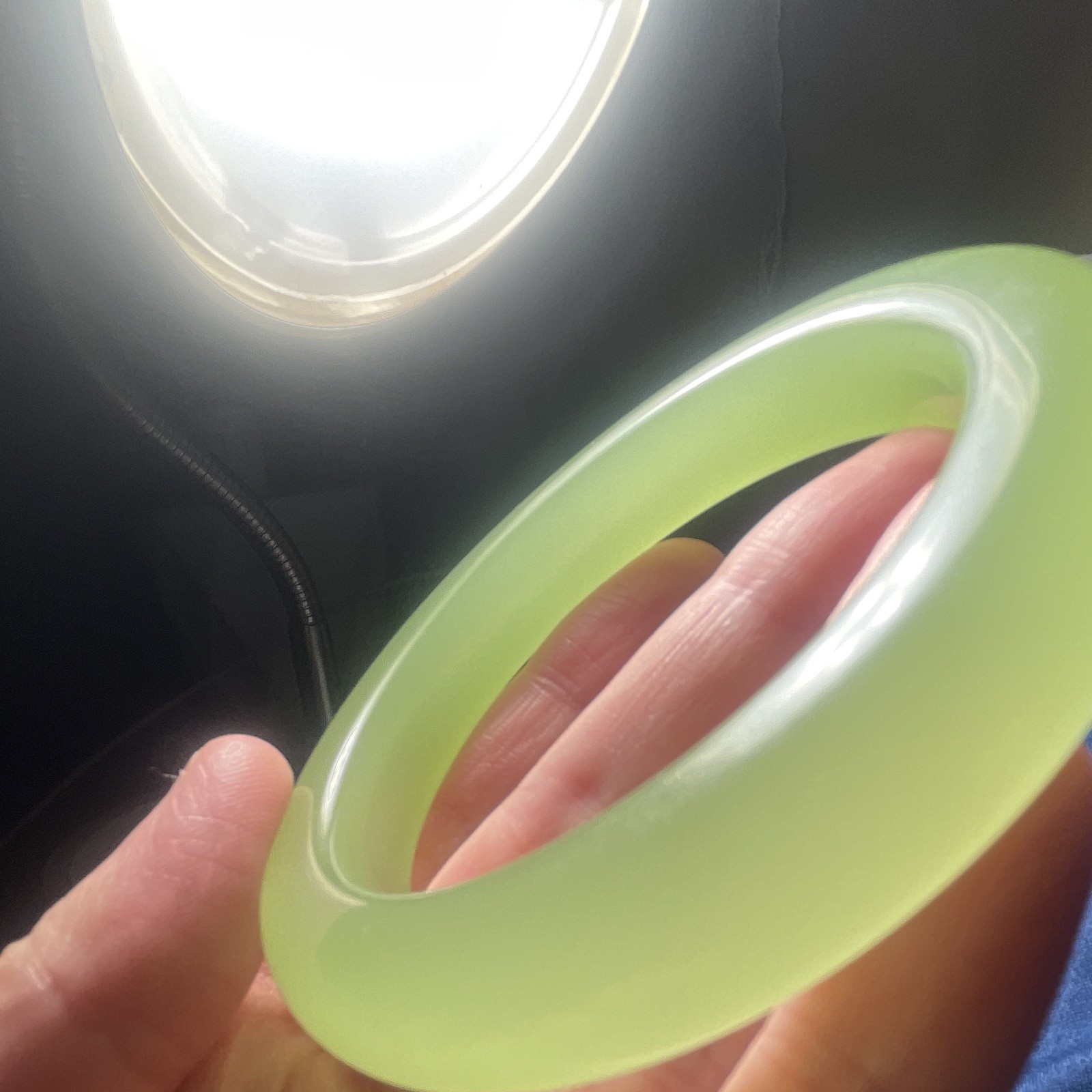 Natural Light Green Jade Bangle 61mm Inner Diameter AAAA