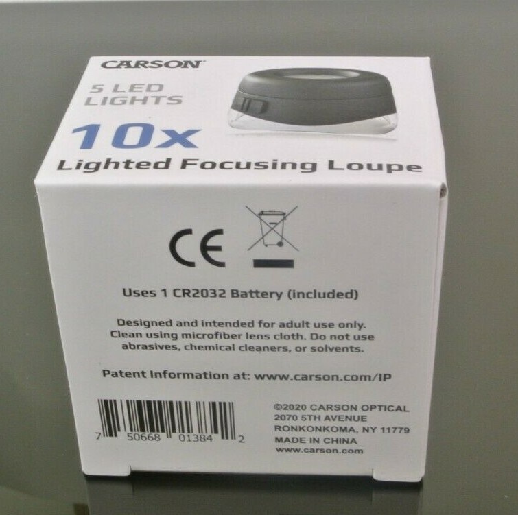 Carson VersaLoupe LH-50 LED lighted 10X Focusing Loupe Magnifier Microscope LH50