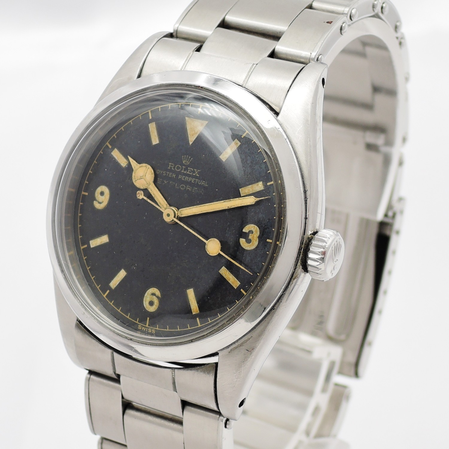 ROLEX ExplorerⅠ 36mm Black Dial 6150 17.5cm AT SS Watch Working C007967