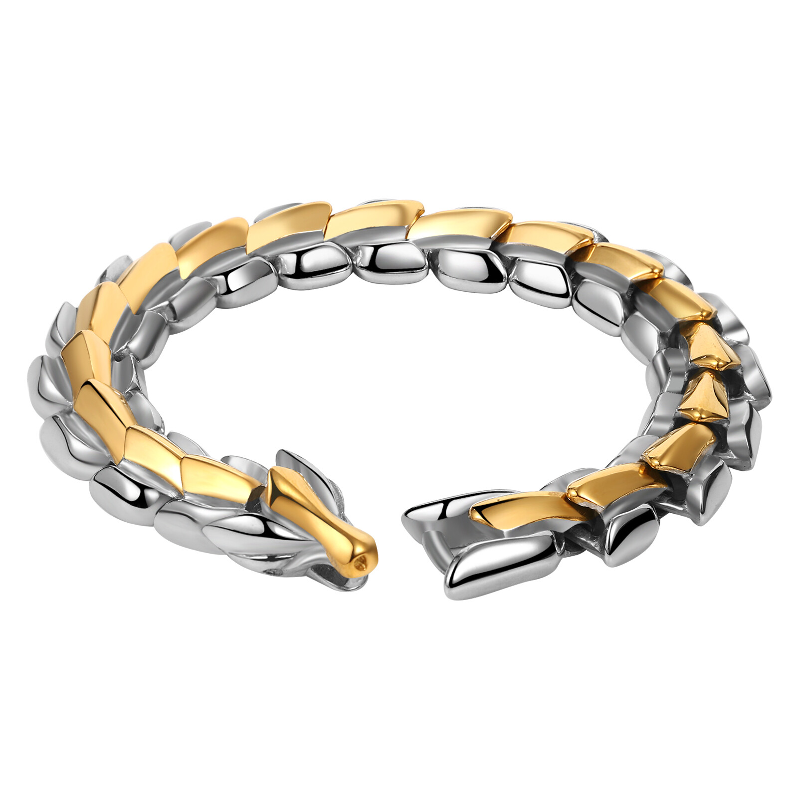 Men’s Viking Dominant Handmade Dragon Bracelet 316L Stainless Steel Heavy Chain