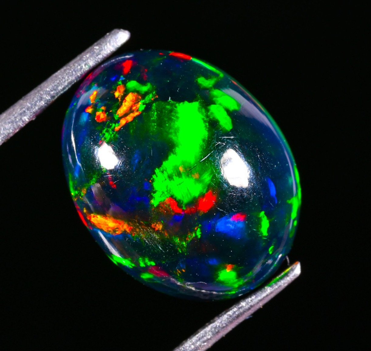 3.00 Ct Natural Ethiopian Black Opal Welo Fire Opal Cabochon Loose Gemstone