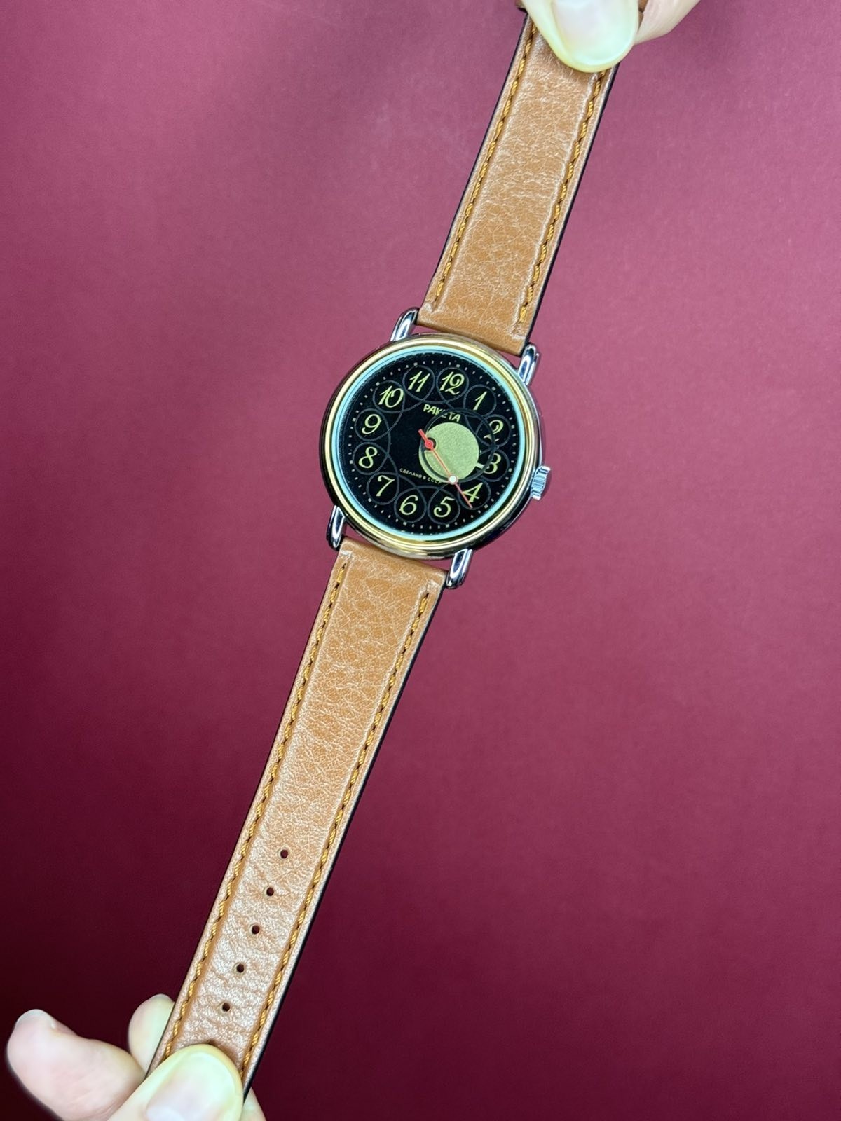 Raketa Copernicus Black Vintage Soviet Mechanical Mens Watch 1990s Sun Dial Rare