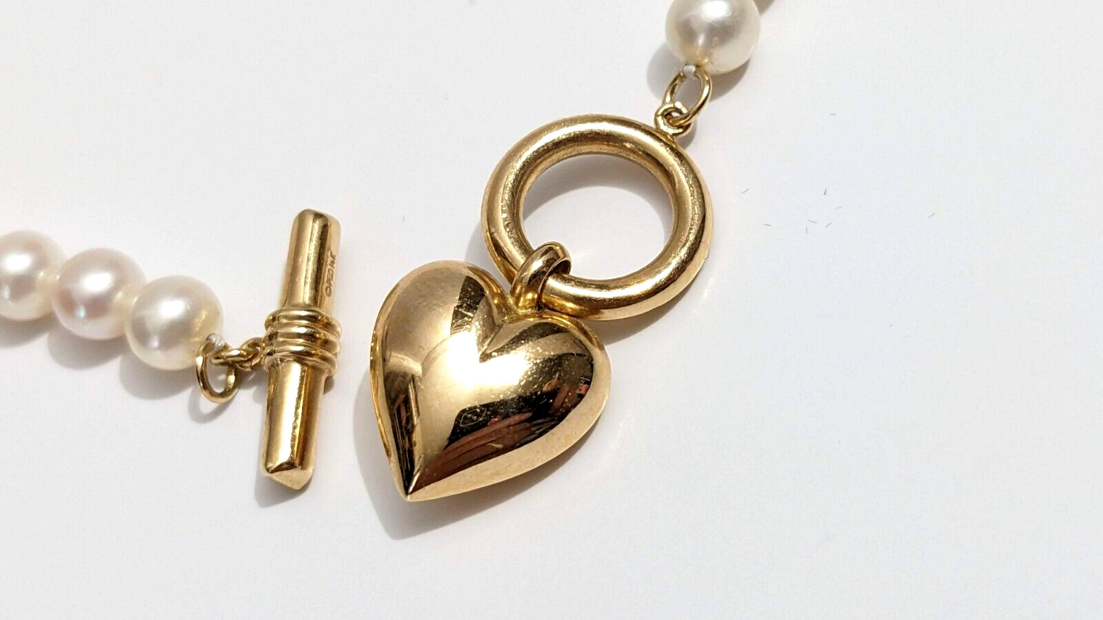 Peter Brams Design 14K Gold Heart~Charm~Cultured Pearls 18″ Necklace~20.1 Grams