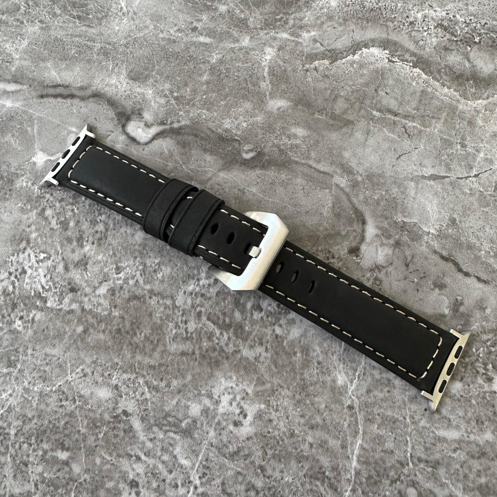 Black Suede Padded Leather Watch Strap Band For NEW Apple Watch Ultra 1 2 49mm
