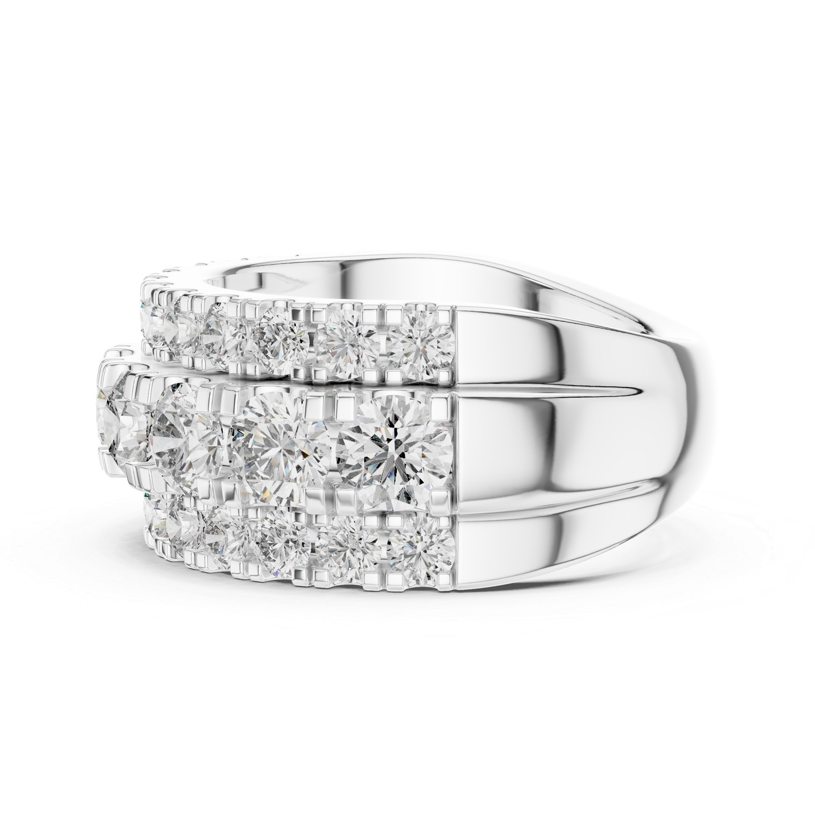 Anniversary Round 4.26 Ct Half Eternity Odalia Ring Created Diamond 35 Pcs q148