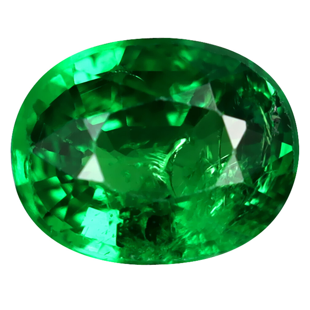 1.08 ct Very good Oval Cut (7 x 6 mm) Tanzania Green Tsavorite Garnet Gemstone