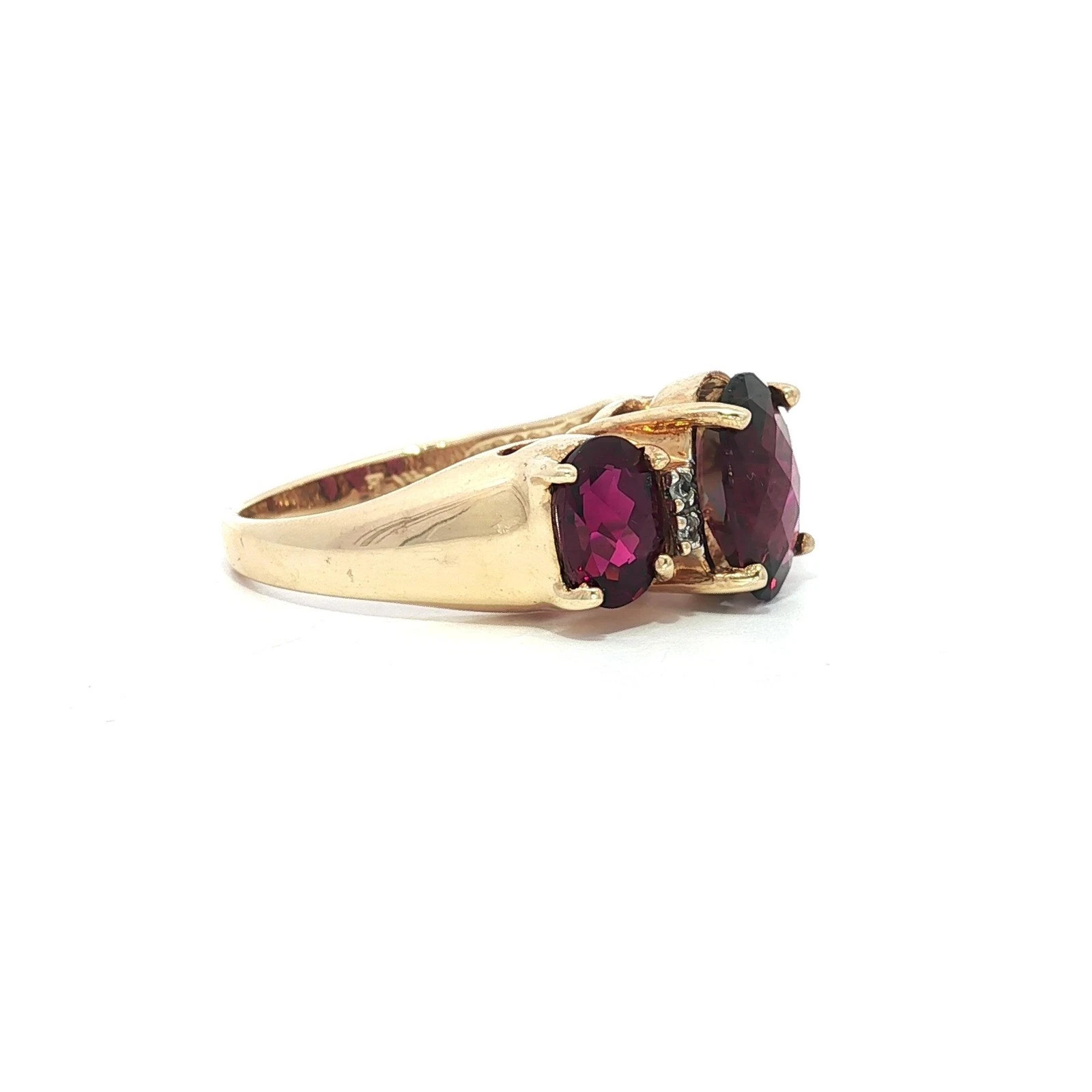 3.00 Ct Oval Cut Natural Ruby & Diamond Anniversary Gift Ring 14K Yellow Gold 7