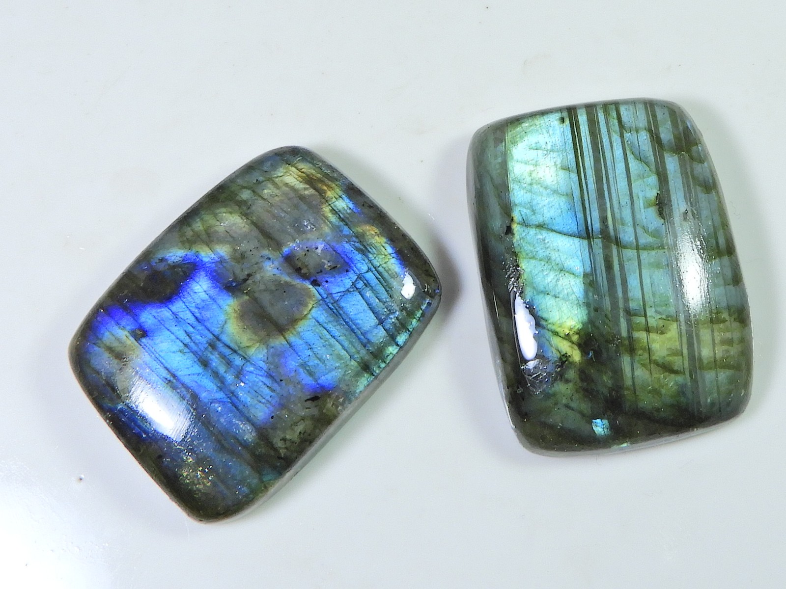 Blue Labradorite Octagon 2Pcs Cabochon Loose Natural Gemstone 32-34MM