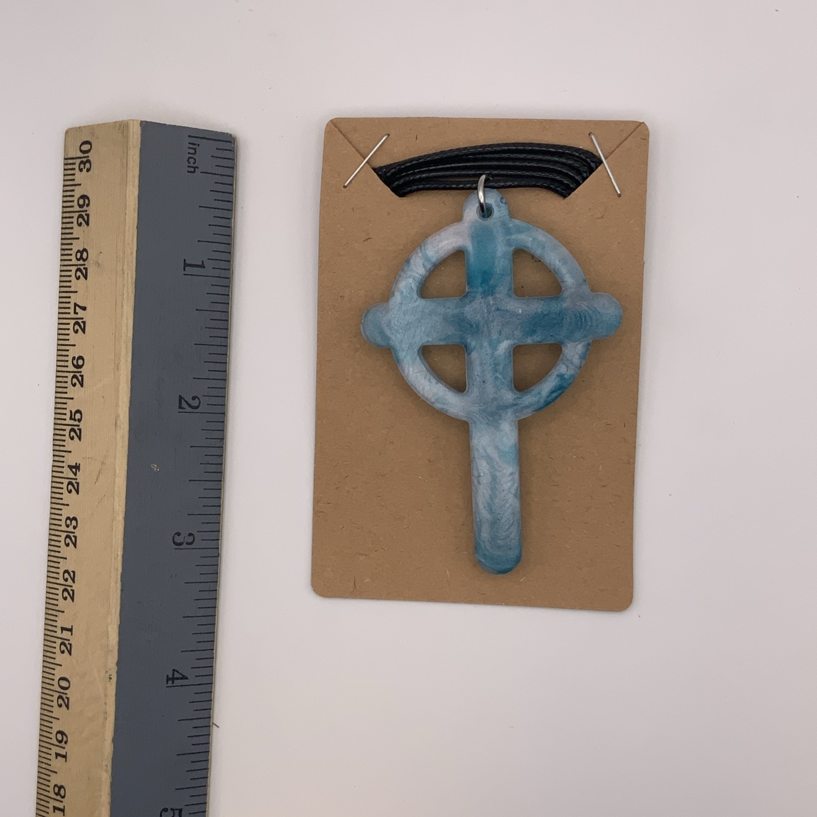 House Of David Handmade Cross Necklace Marbled Dream Water