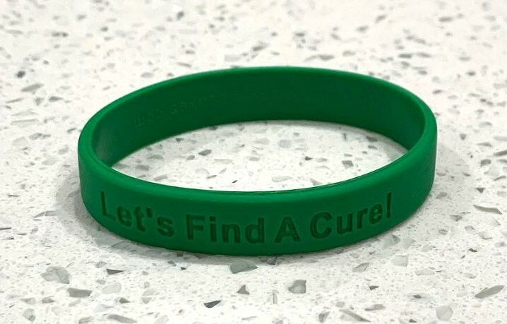 SMALL CHILD Size Only – 10 Let’s Find a Cure Green Silicone Wristband Bracelets