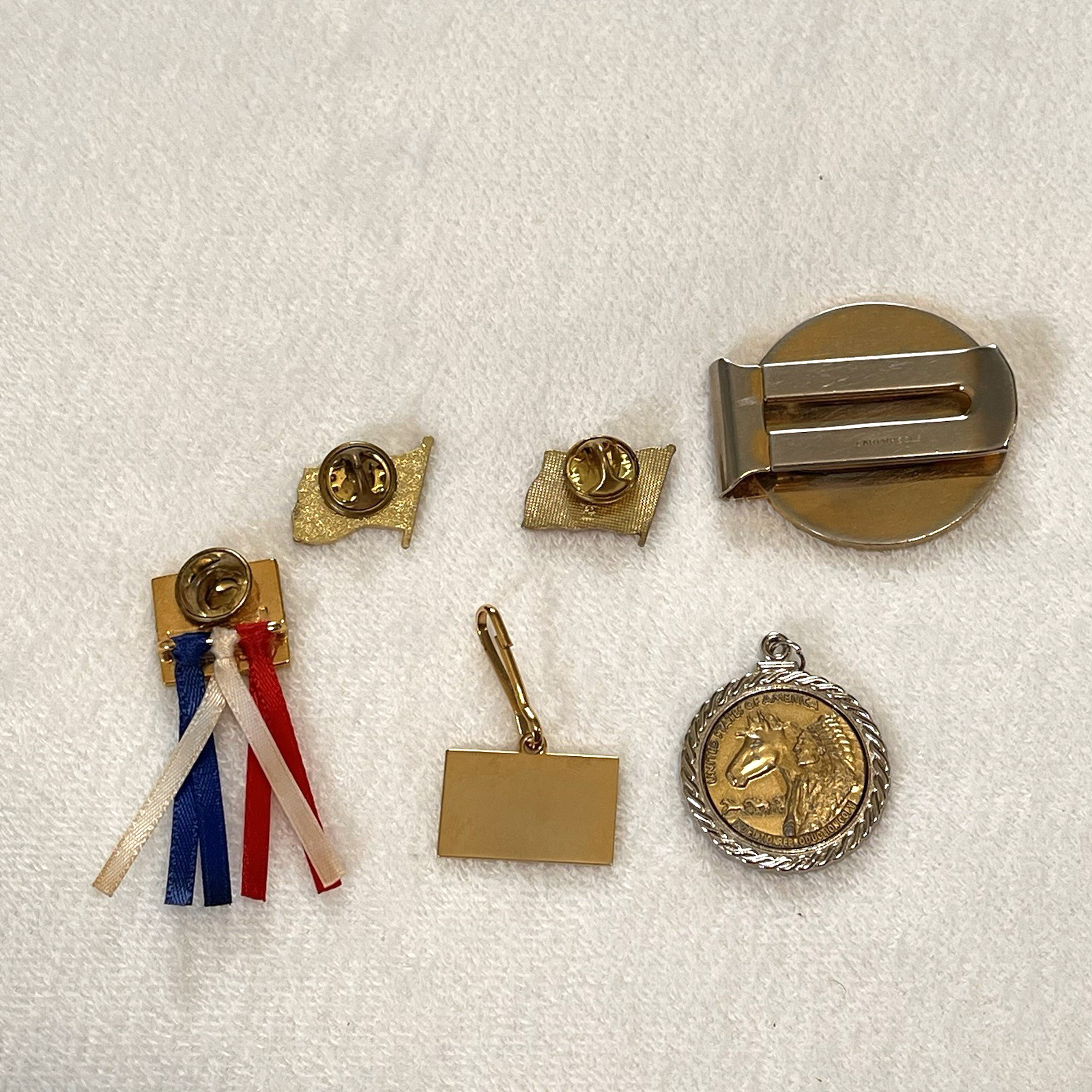 Collection Vintage Junk Drawer Lot Tie Bars Lapel Pins Single Cufflinks 38 Items
