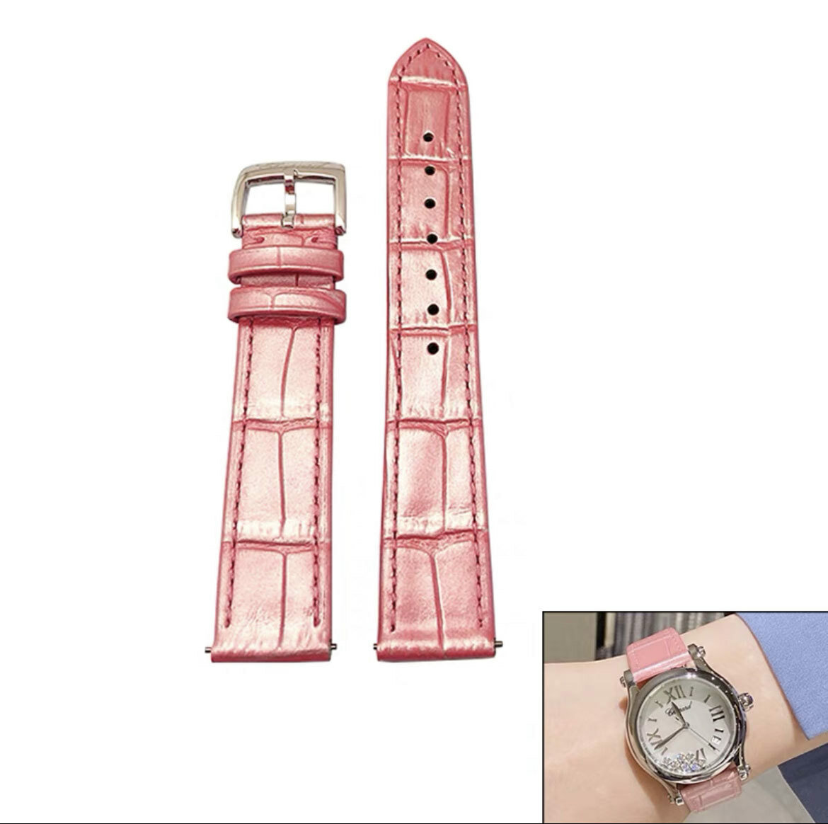 Brand new leather strap 15/18mm suitable for Chopin watch needle buckle luxury-