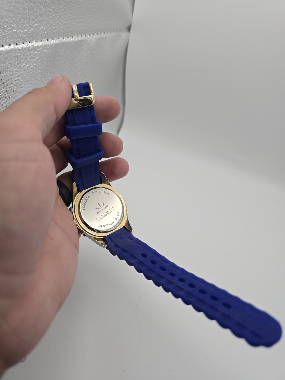 Isaac Mizrahi Live Women’s Quartz Analog Watch Blue Dial Gold Tone SS Case 30m
