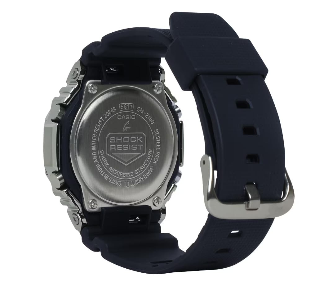 G-Shock Casio Metal Covered Octagonal Black Resin Band Watch Gm2100-1A