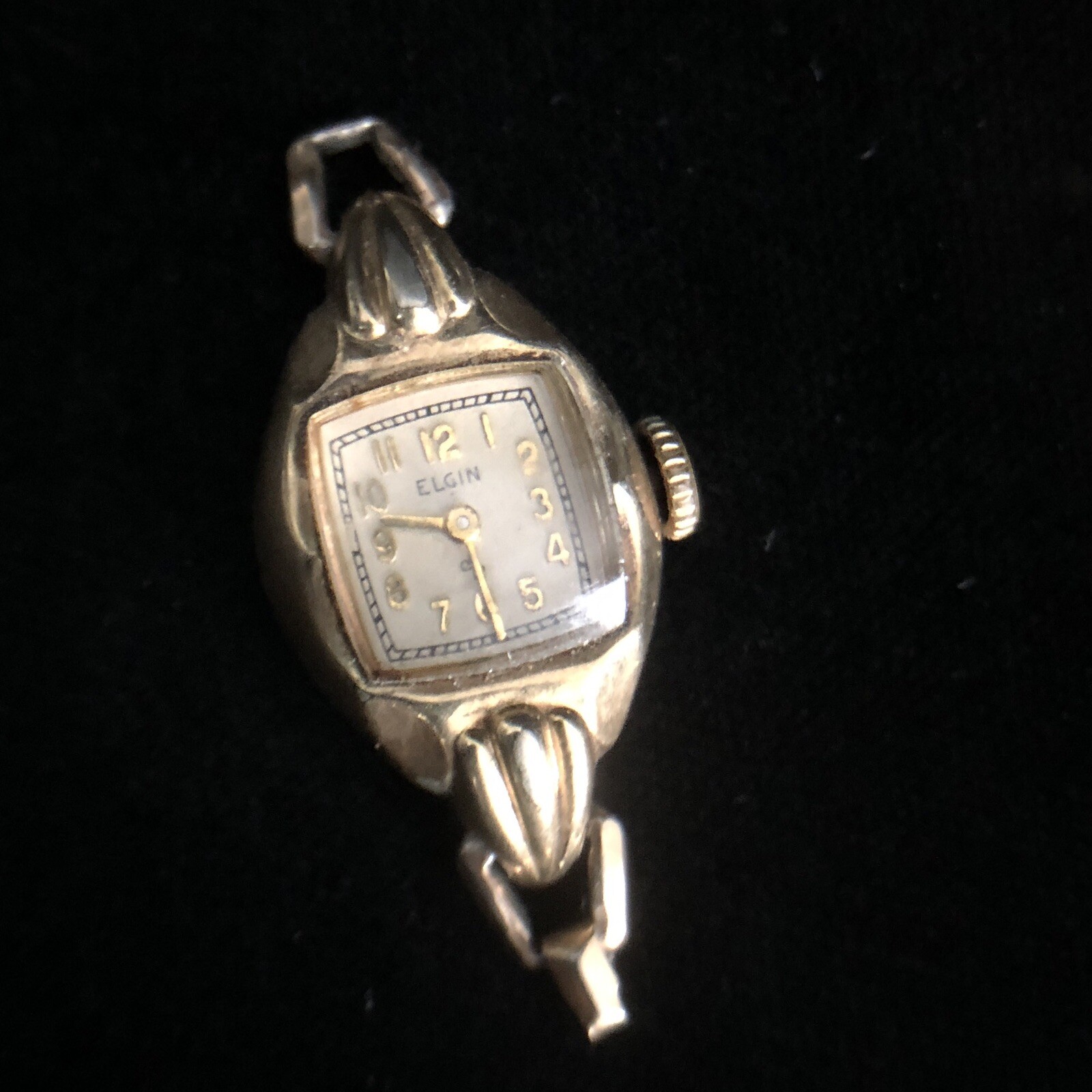 Elgin 10k Rolled Gold P Dura Power Logo 1946 – 1951 Womans Wrist Watch As Is