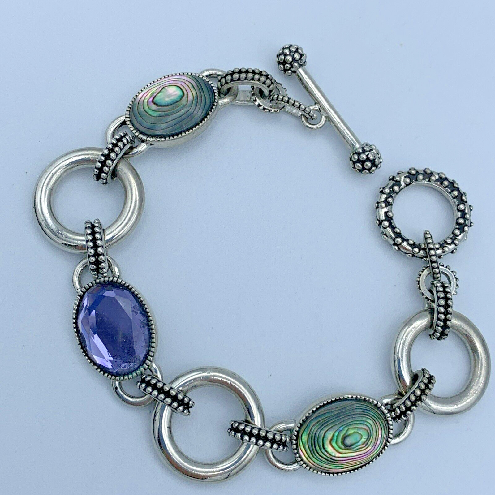 Lia Sophia 7.25 in Silver Tone Toggle Bracelet B3-57