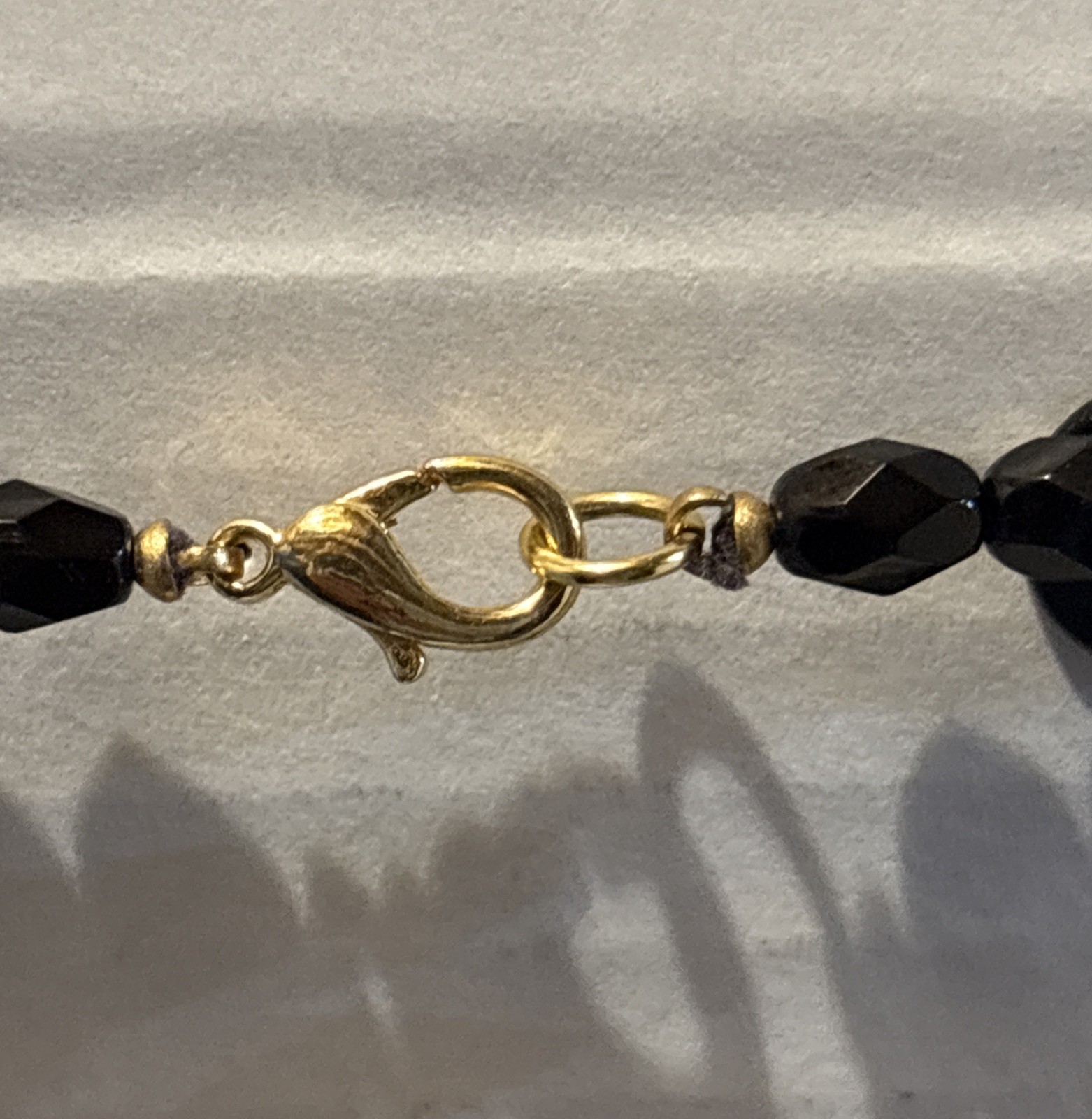 Vintage Mourning French Jet Black Glass Flapper Necklace 48” Long Beaded Strand