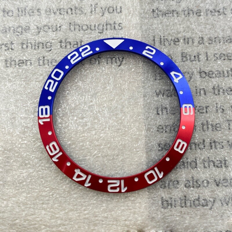 Watch Bezel 38mm Ceramic Ring Watch Case GMT Color Aluminum Bezel Outer Ring