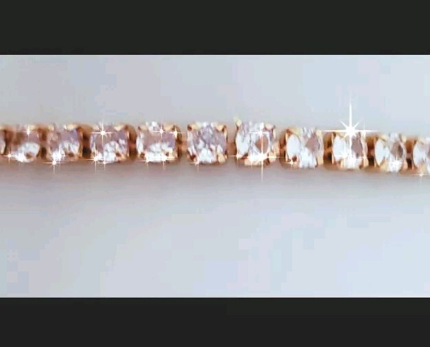 14k Gold Overlay Adjustable Slider Tennis Bracelet Made With Swarovski Crystals