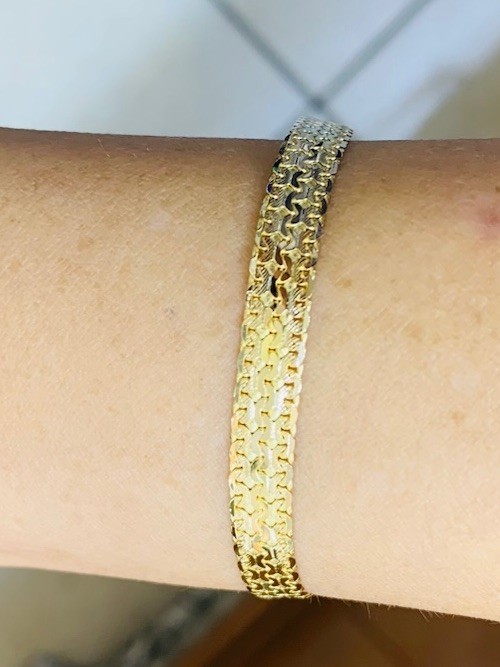 14K Solid Yellow Gold Miami Chain Bracelet 8.25Inches9.05GM0.7x6mm