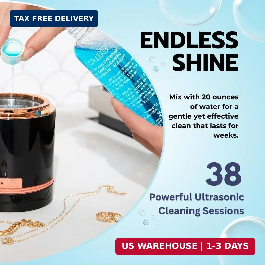 iSonic Ultrasonic Jewelry & Eyeglass Cleaner Solution Concentrate – Professional