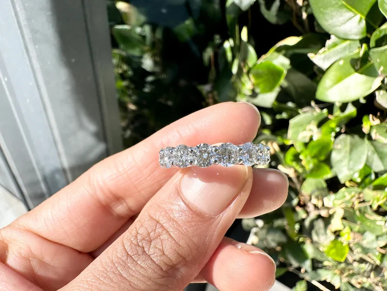 1.20 Ct Lab-Grown Diamond Eternity Wedding Band – 14K White Gold Gift For Her