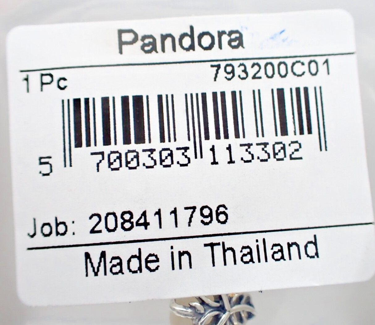 Authentic Pandora #793200C01 White Rose in Bloom Double Dangle Charm