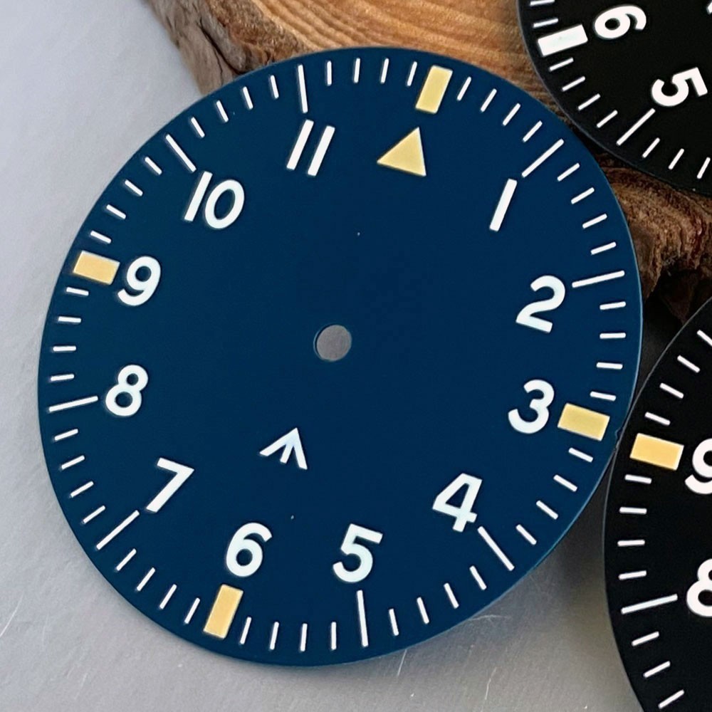 Fit VH31 NH35 NH36 NH38 PT5000 ETA2824 33.5mm Pilot Watch Dial & Hands Luminous
