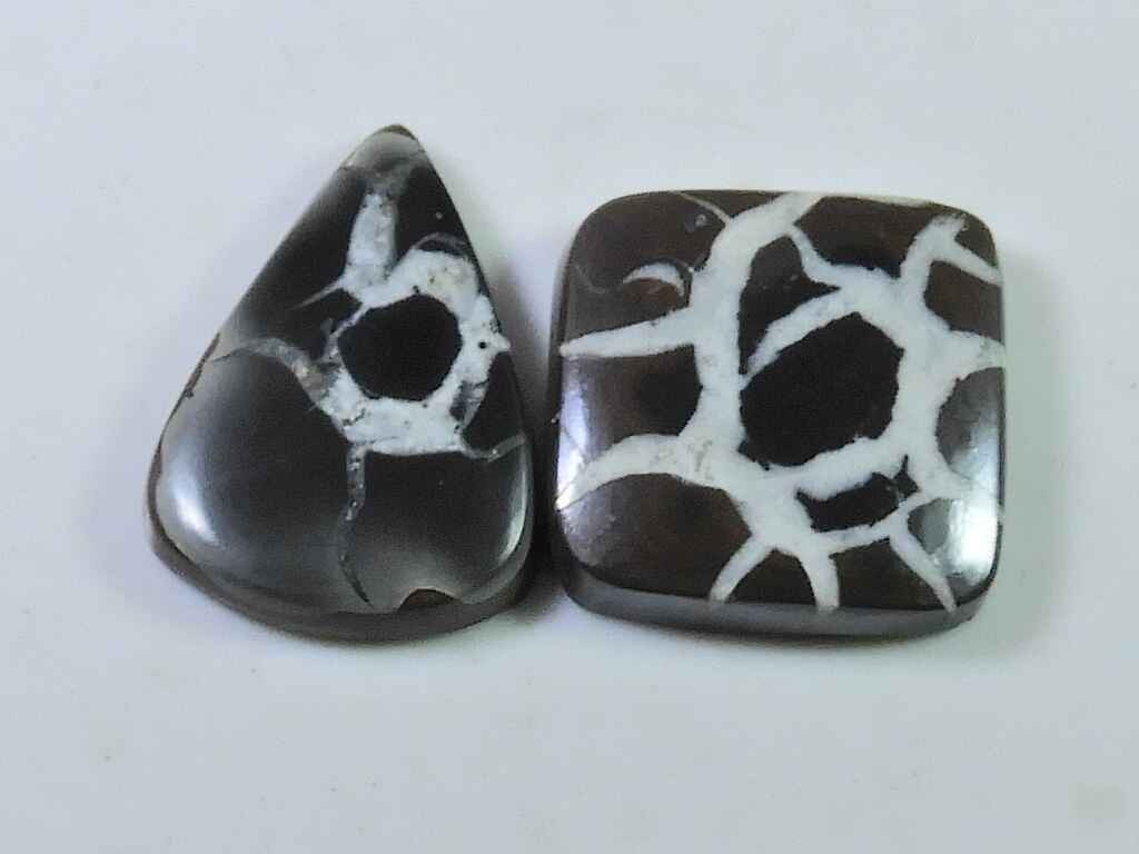 25Cts. Natural Septarian Gronate Mix Cabochon 2Pcs Loose Gemstone 16X24MM