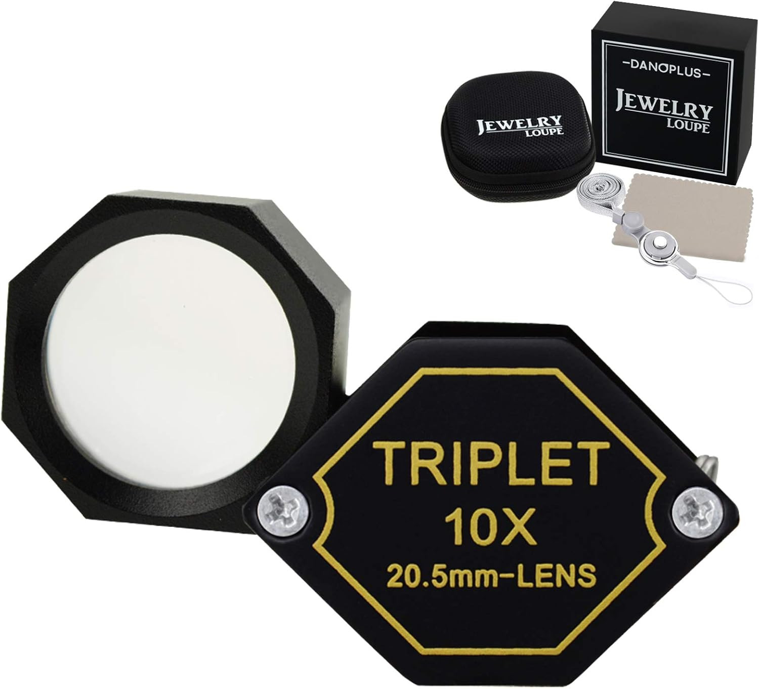 10X Magnifier Jewelry Loupe 20.5Mm Triplet Lens Optical Glass Pocket Gem