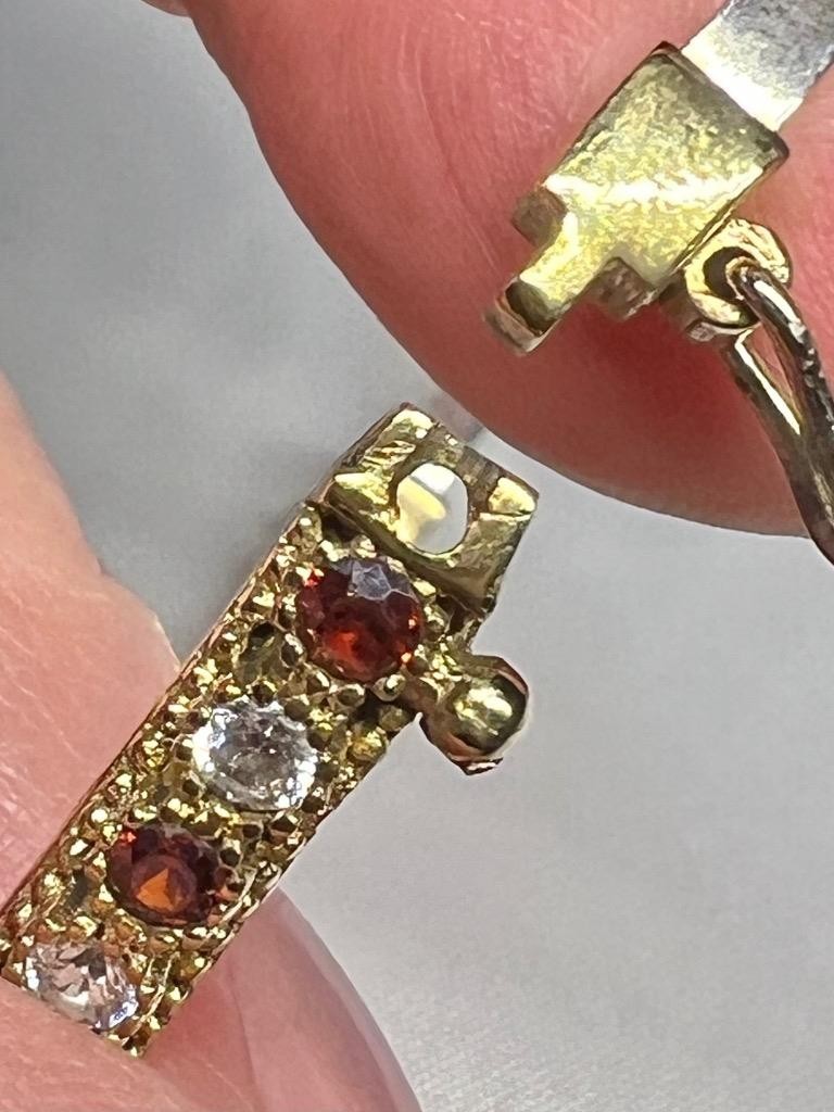 REAL Citrine & White Sapphire Snake Bracelet 14K Gold on SOLID 925 Egyptian Rev