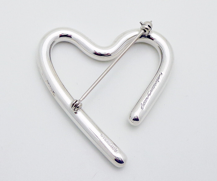 Susan Cummings Sterling Silver 1-5/8″ by 1-1/2″ Heart Pin Brooch 14.1 Grams