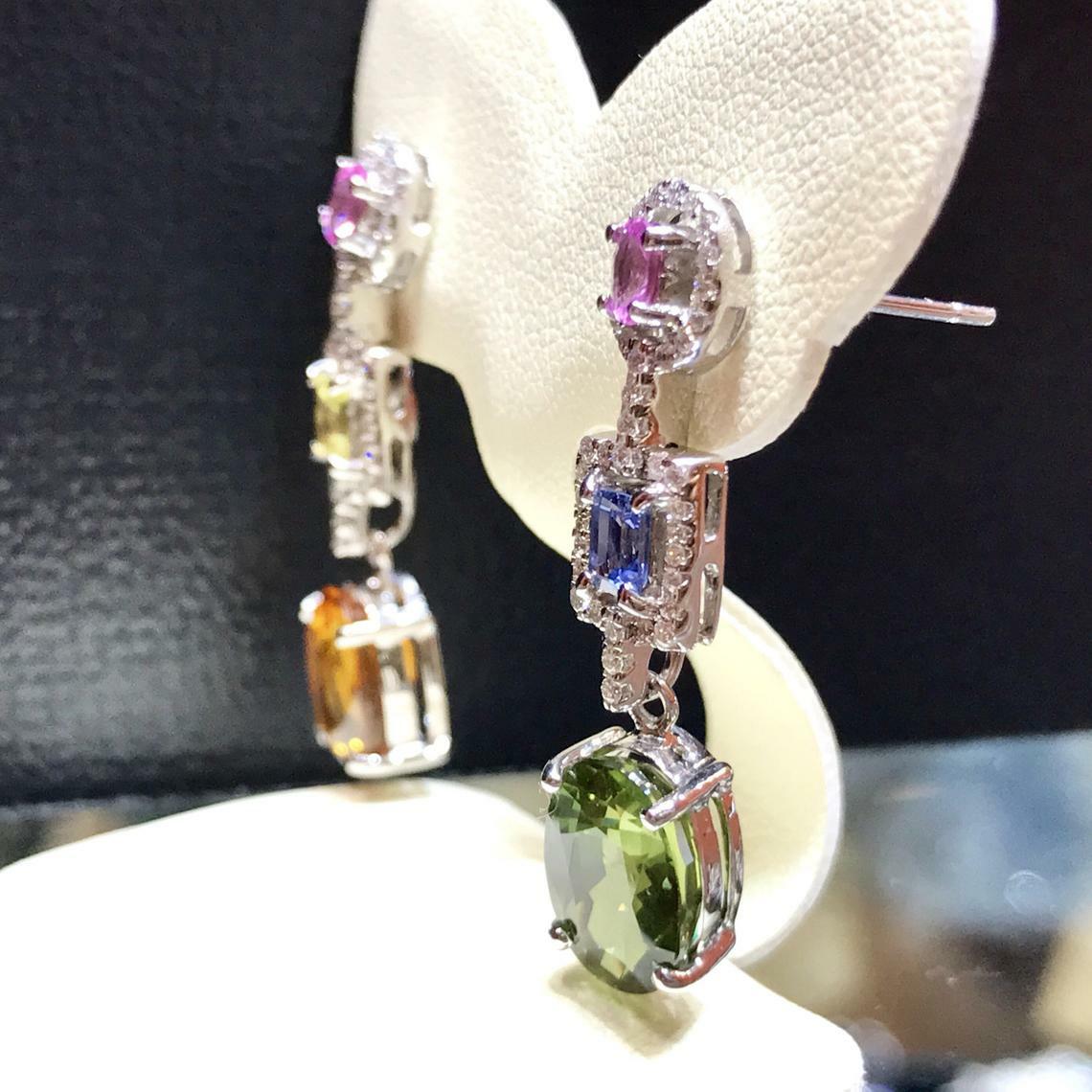 Women Fashion Cubic Zircon Wedding Jewelry Filled Drop Earring Gift