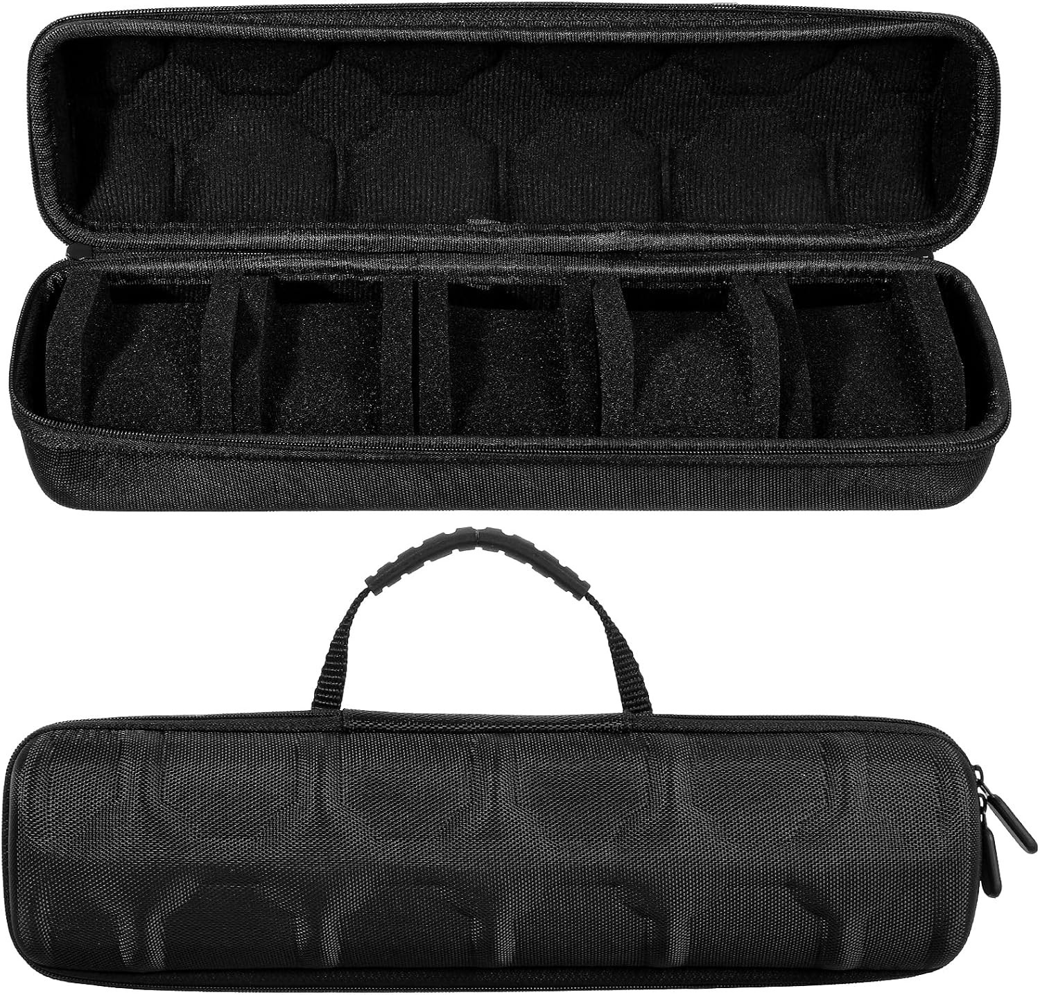 2 Pcs Men’s Watch Travel Case with 5 Slots & Soft Foam Pillows – Portable Black