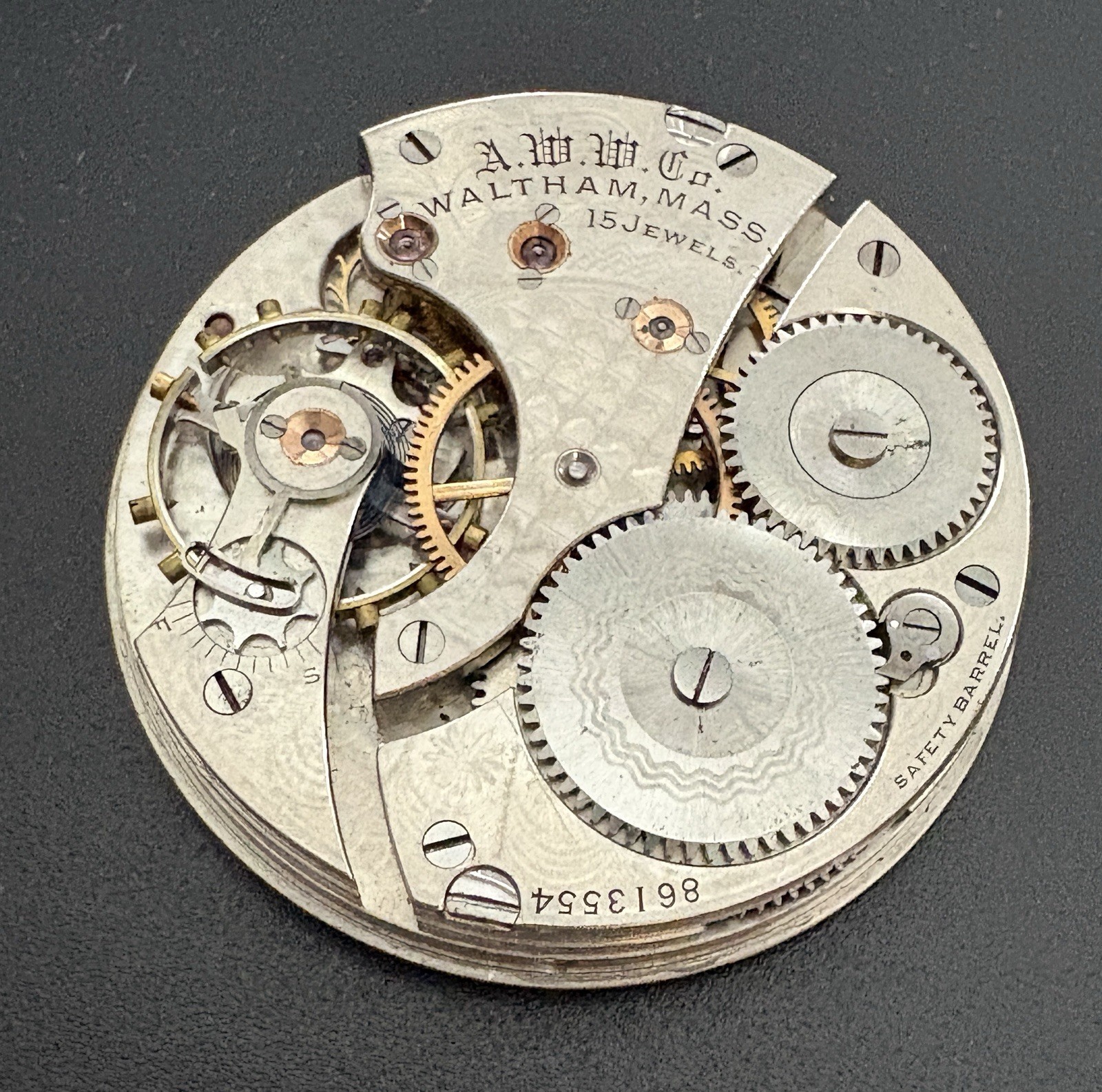 1899 WALTHAM 16S Pocket Watch Movement-Grade 620-15 Jewel