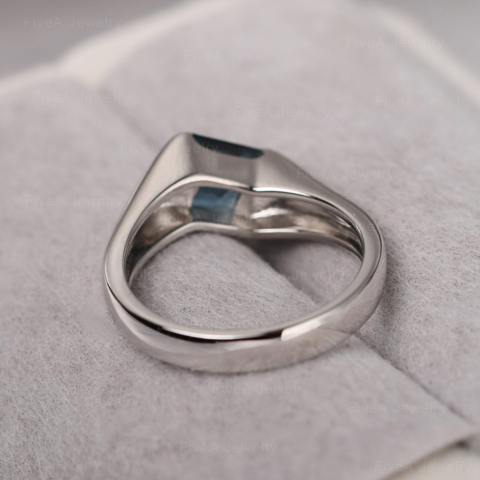 London Blue Topaz Ring 925 Sterling Silver Ring princess Cut Ring Cocktail Ring