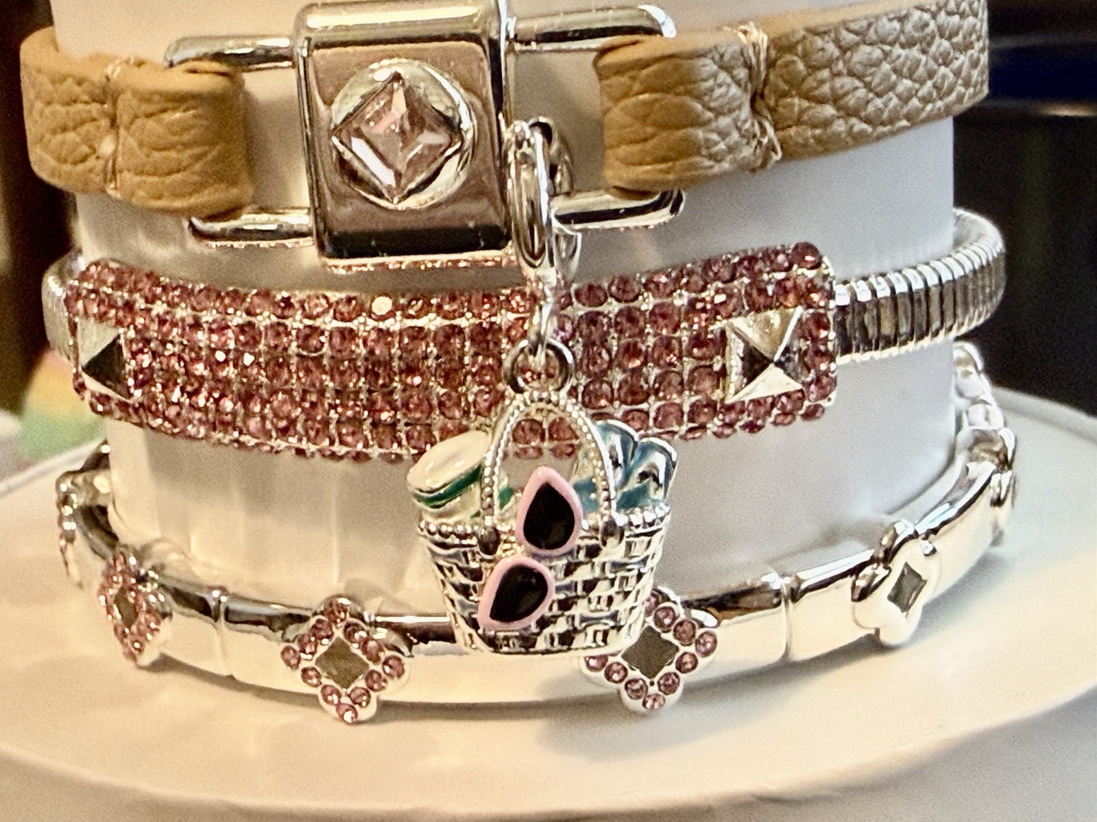 BP Summer Stacks 2026 Let’s Sail Away Bracelet Stack Pink Crystal ST36402