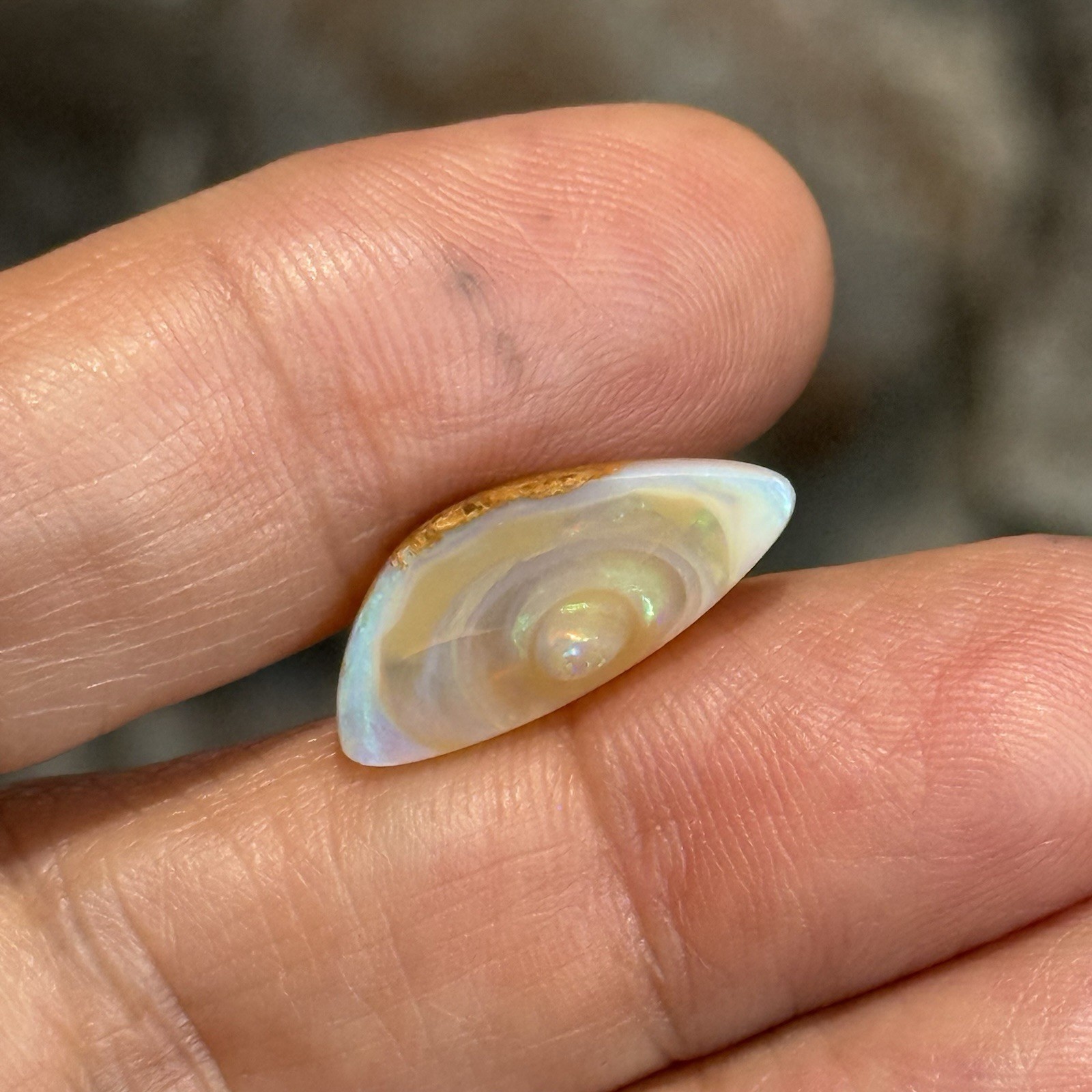 4.15ct 19×8.4x4mm Unique Australian Crystal Pipe Boulder Opal Cabochon Gem