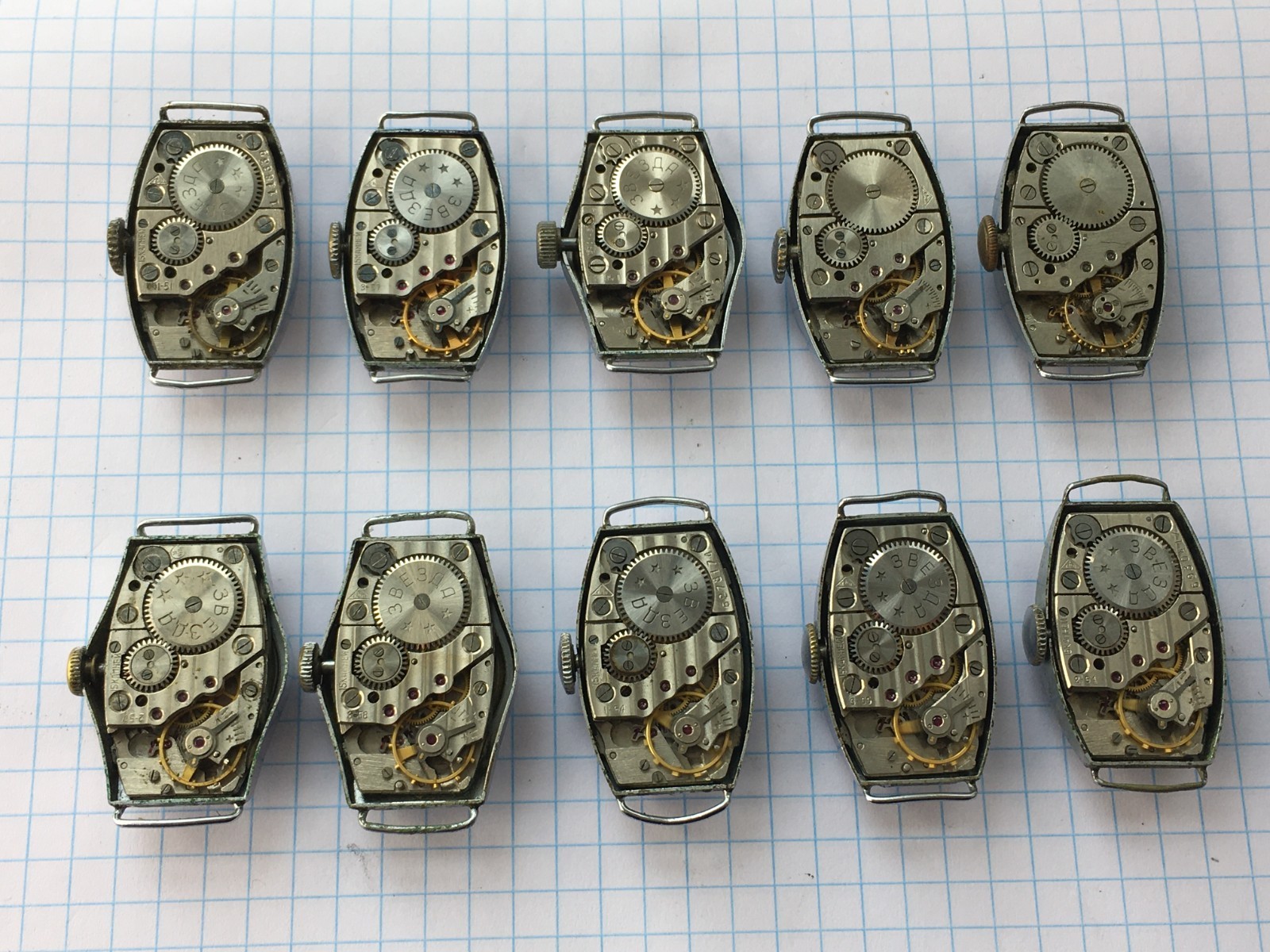 Lot of 10 Soviet Vintage ZVEZDA USSR Women mechanical Wristwatch for parts