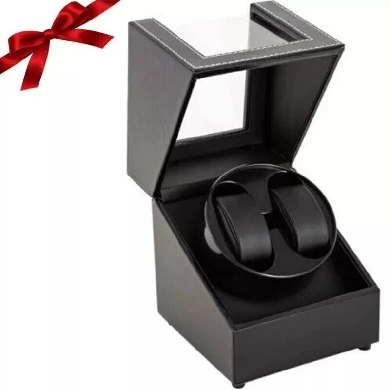 Automatic Rotation Double Watch Winder Box Leather Storage Display Case Gift US