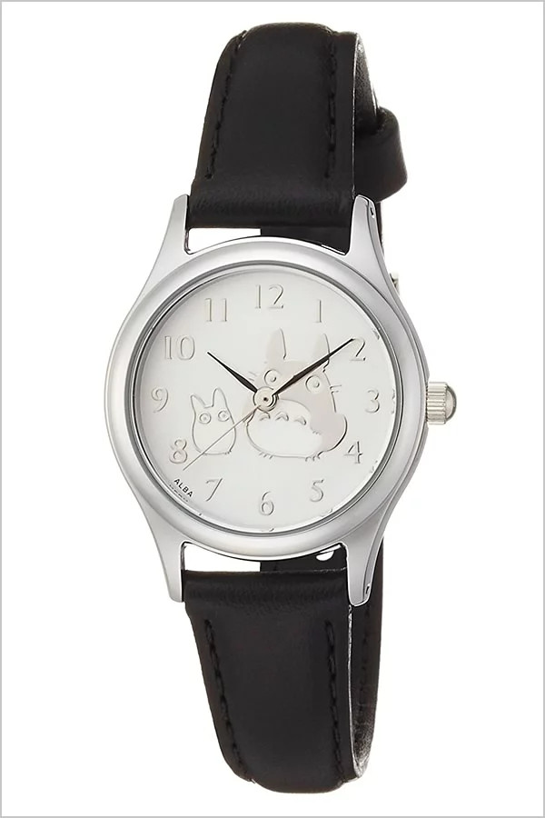 SEIKO ALBA My Neighbor Totoro ACCK402 Quartz Black Leather Watch Japan