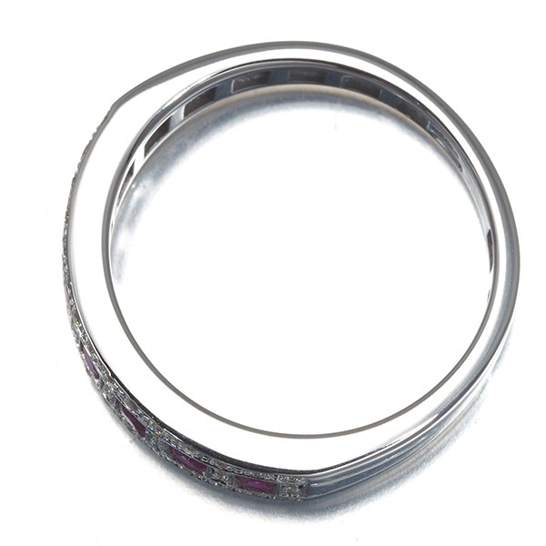 Auth DAMIANI Ring Ruby Diamond Belle Epoque US6-6.25 18K 750 White Gold
