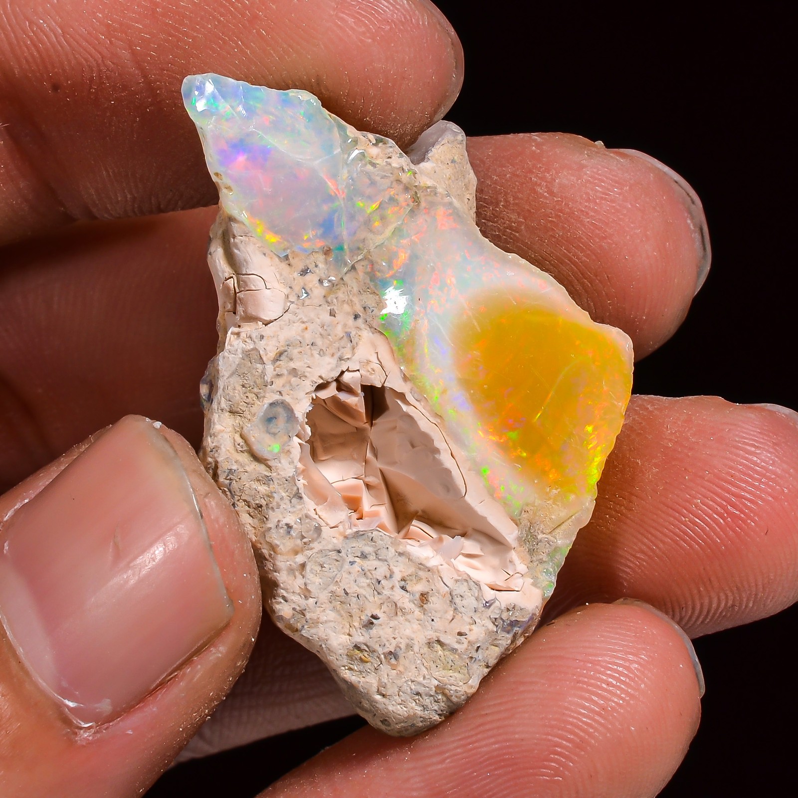 28.00 Cts. 100% Natural Unique Ethiopian Opal 36X24X8 MM Rough Loose Gemstone