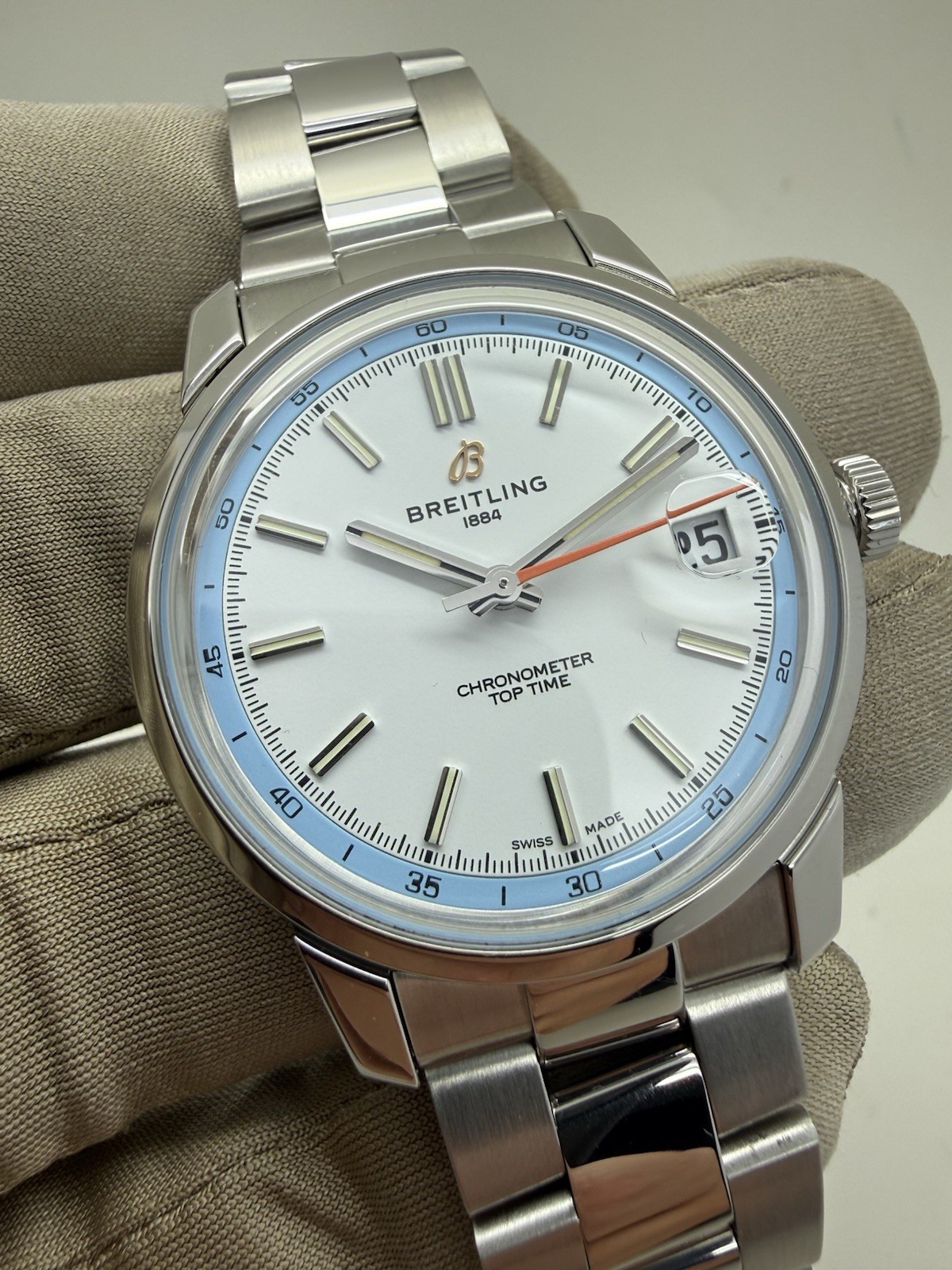 2025 Breitling Top Time B31 Steel White Dial Automatic 38mm Watch AB3113 B+P