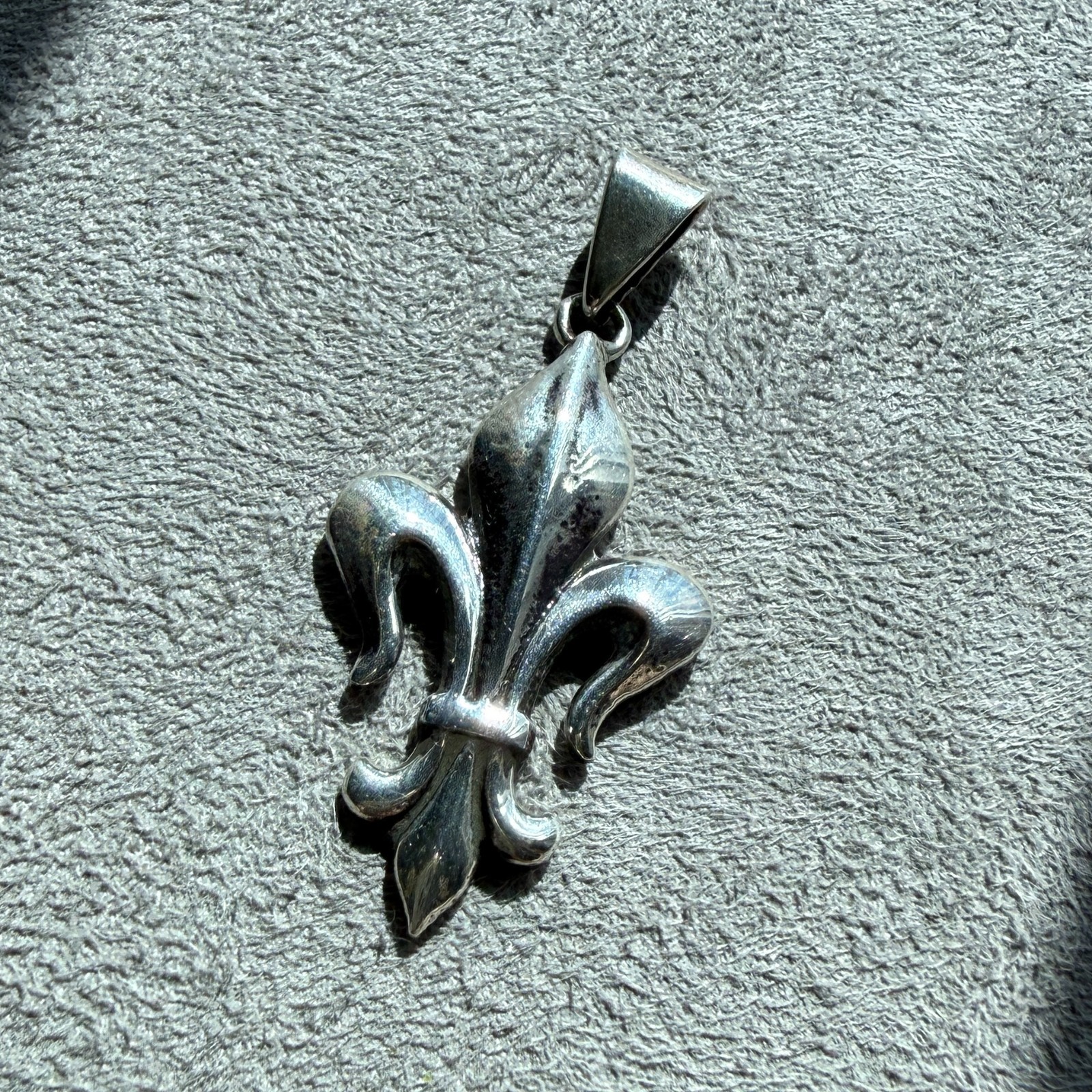 Fleur de Lis Flower Saints 925 Sterling Silver Charm Pendant Made In USA ⚜️